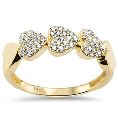 SPECIAL! .28ct G SI 14K Yellow Gold Diamond Heart Shape Ring Band Size 6.5