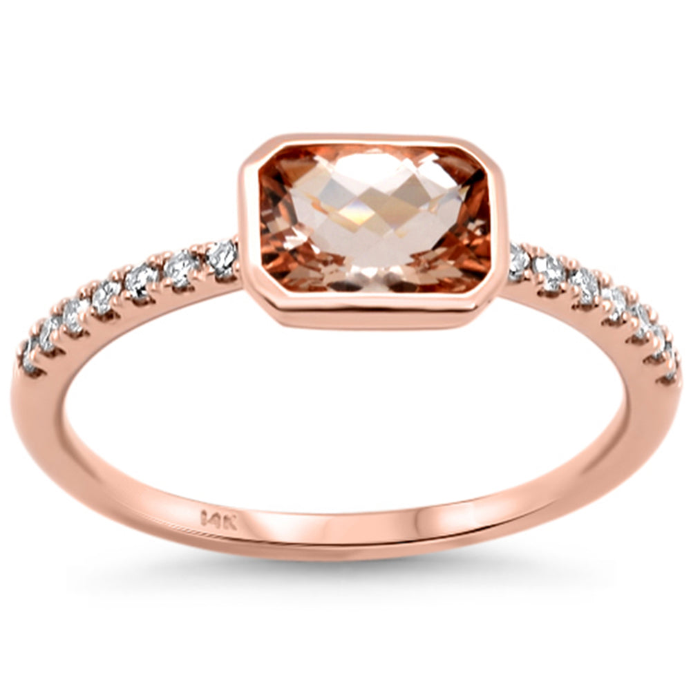 SPECIAL! 1.01ct G SI 14K Rose Gold Diamond & Morganite Gemstone Ring  Size 6.5