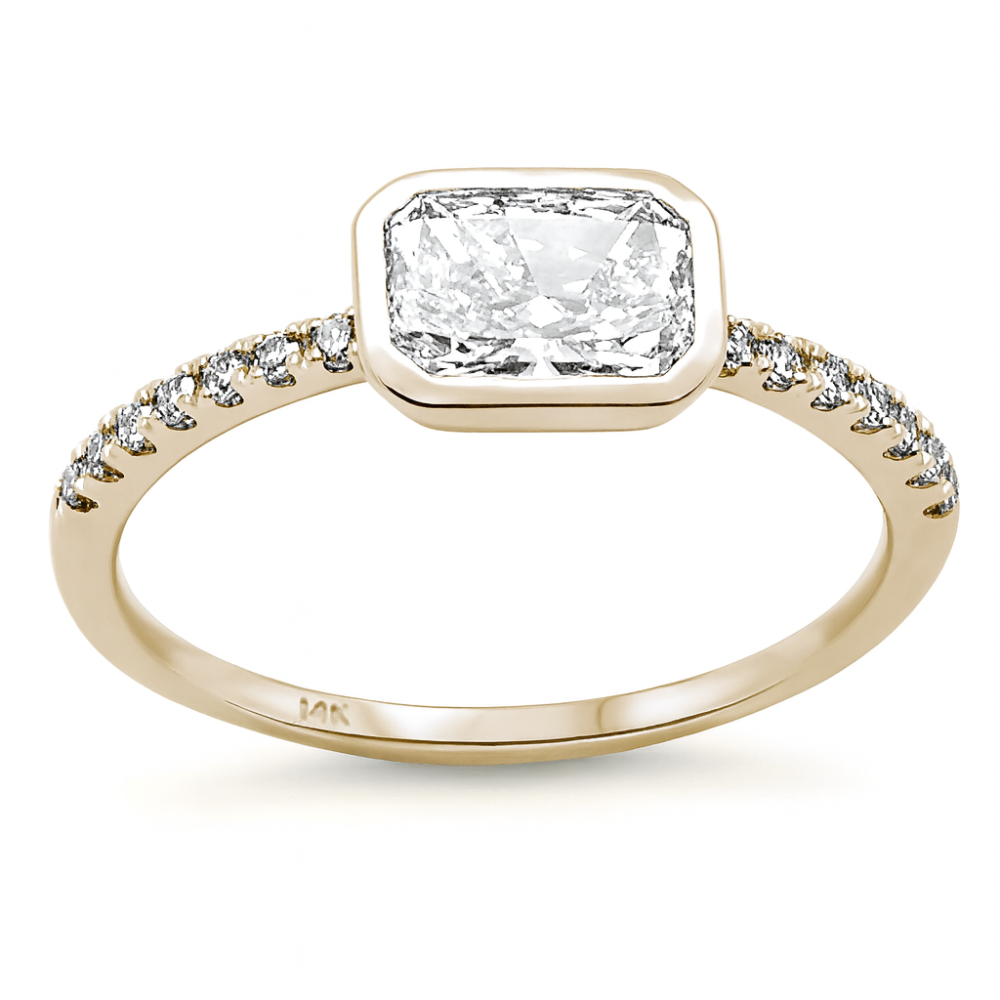 SPECIAL! .82ct Yellow Gold Radiant Cut Diamond Engagement Ring