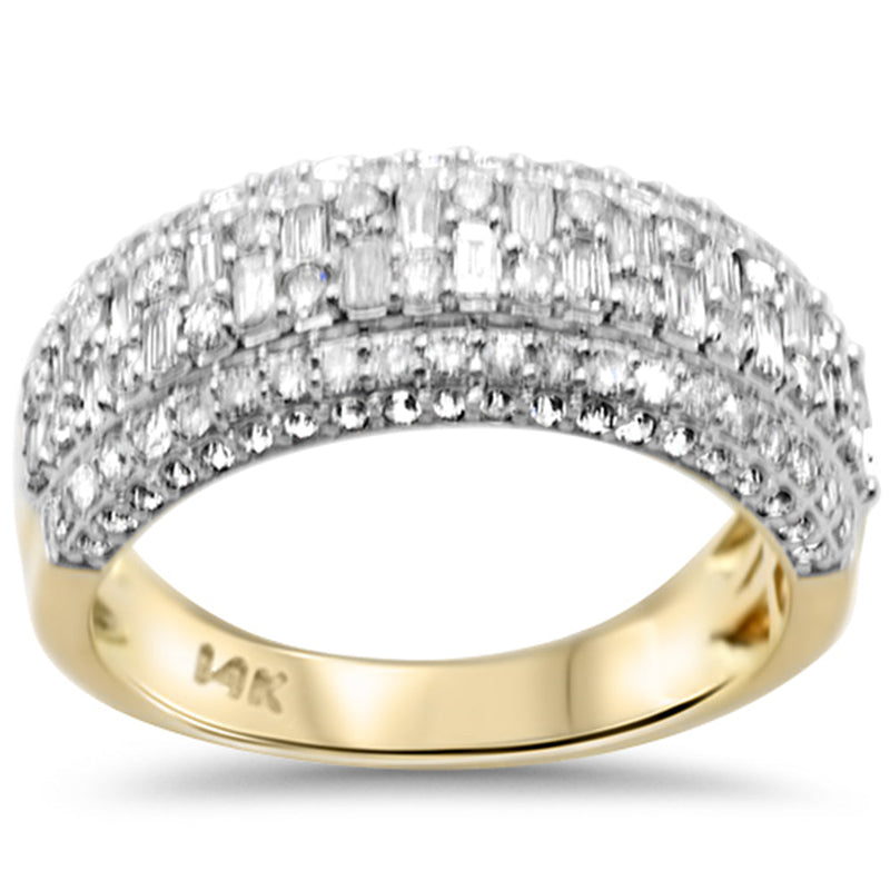 SPECIAL! 1.61ct G SI 14K Yellow Gold Men's Round & Baguette Diamond Band Ring Size 10