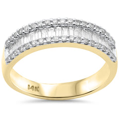 SPECIAL! 1.02ct G SI 14K Yellow Gold Men's Round & Baguette Diamond Band Ring Size 10