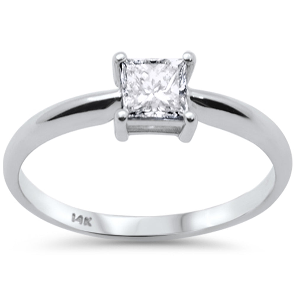 SPECIAL!.50ct G SI 14K White Gold Princess Cut Diamond Solitaire Engagement Ring Size 7