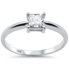 SPECIAL!.50ct G SI 14K White Gold Princess Cut Diamond Solitaire Engagement Ring Size 7