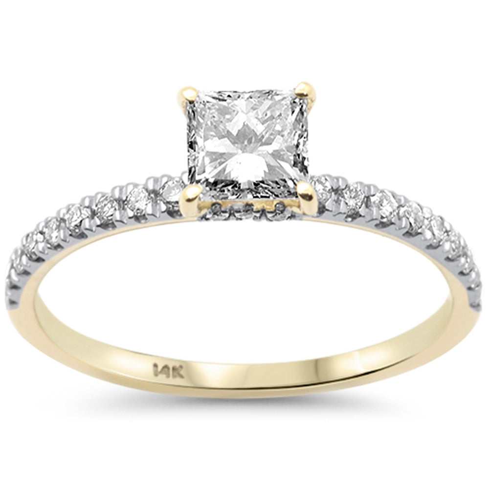 SPECIAL! .96ct G SI 14K Yellow Gold Princess Cut Diamond Engagement Ring Size 6.5