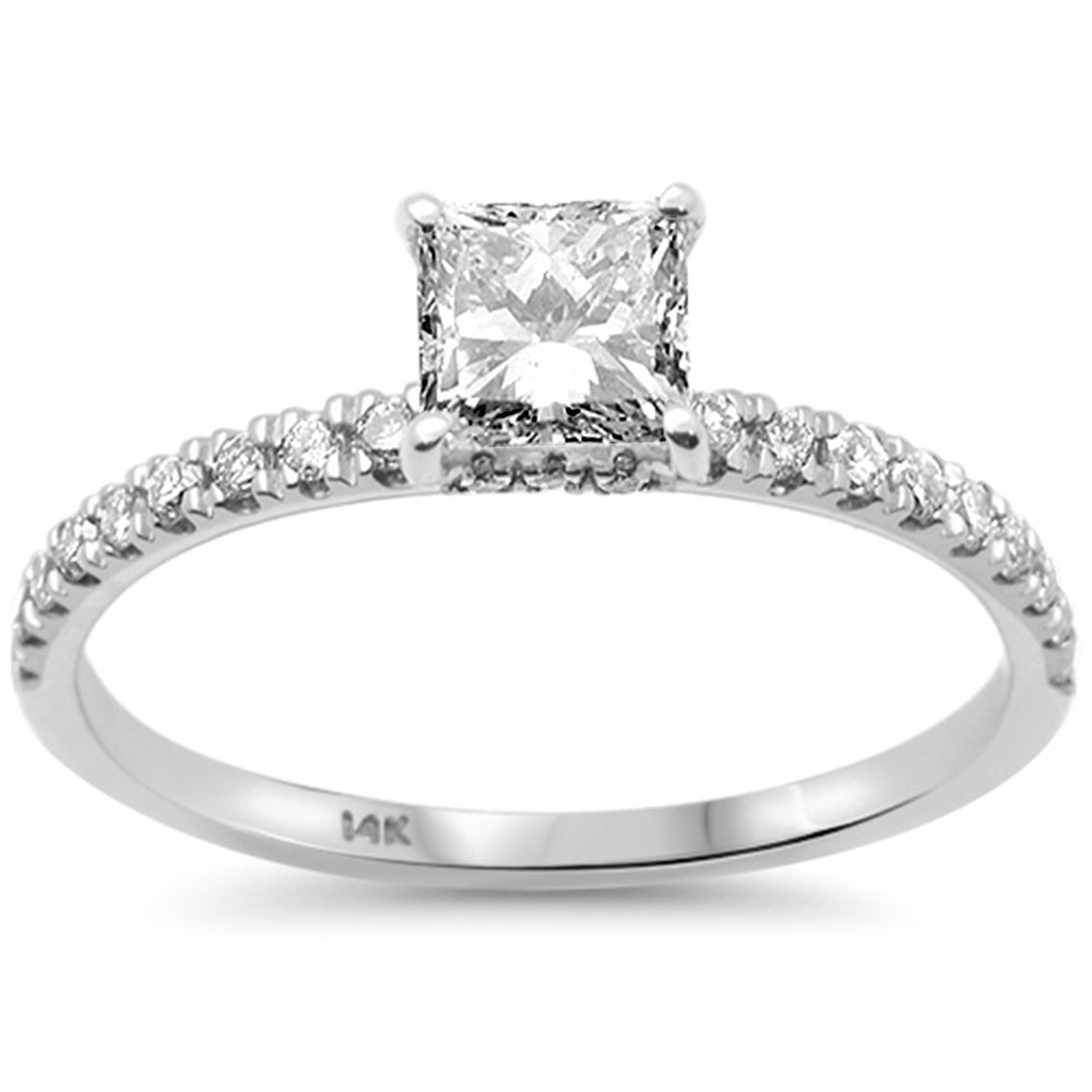 SPECIAL! .86ct G SI 14K White Gold Princess Cut Diamond Engagement Ring Size 6.5
