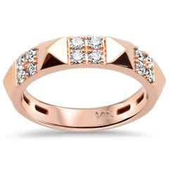 SPECIAL!.36ct G SI 14K Rose Gold Diamond Spike Studded Band Ring Size 6.5