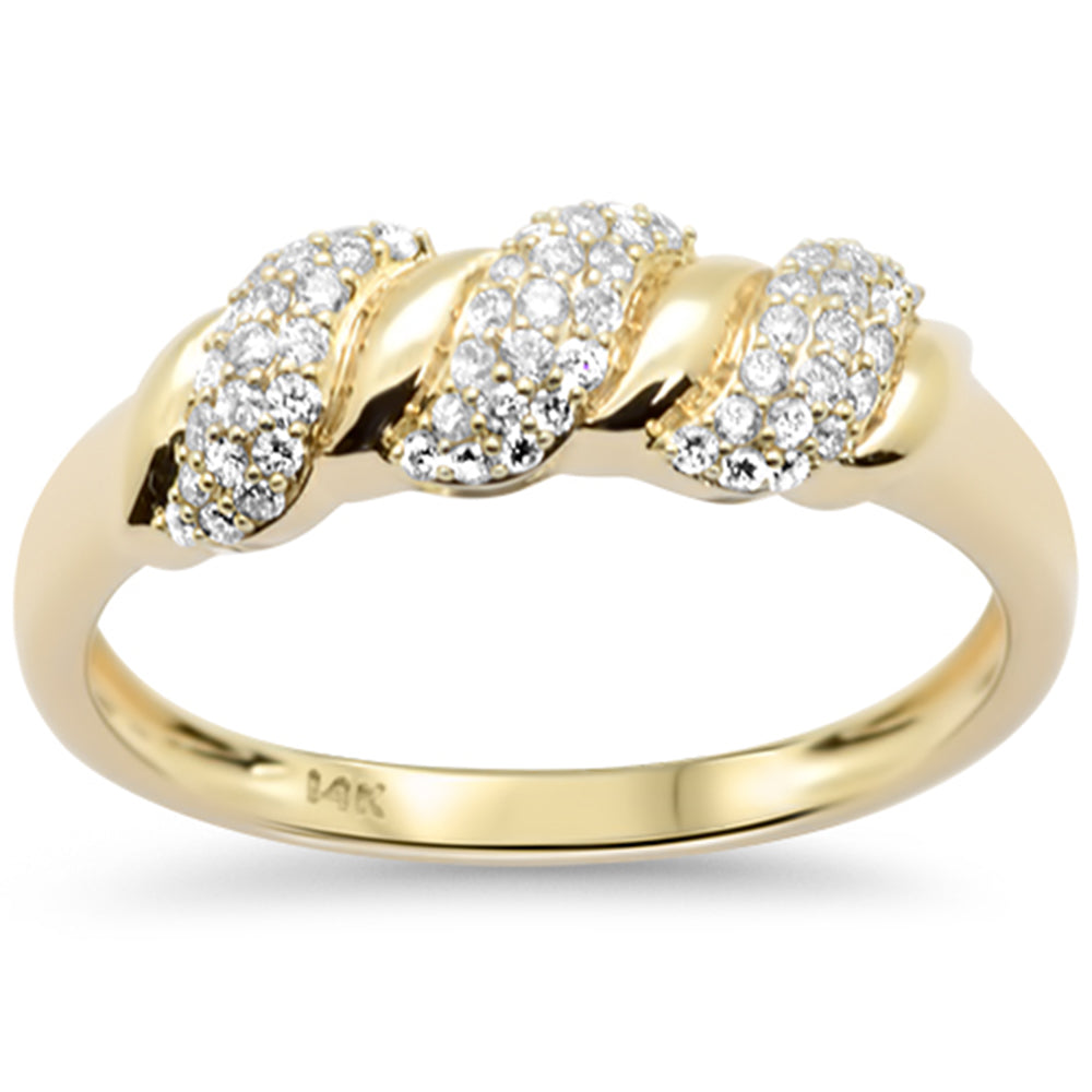 SPECIAL!.25ct G SI 14K Yellow Gold Diamond Dome Italian Design Ring Band Size 6.5