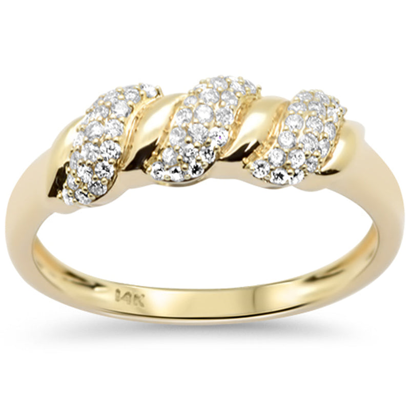 SPECIAL!.25ct G SI 14K Yellow Gold Diamond Dome Italian Design Ring Band Size 6.5