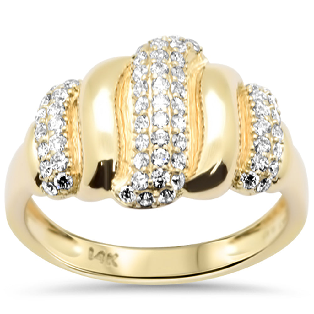SPECIAL!.42ct G SI 14K Yellow Gold Diamond Dome Italian Design Ring Band Size 6.5