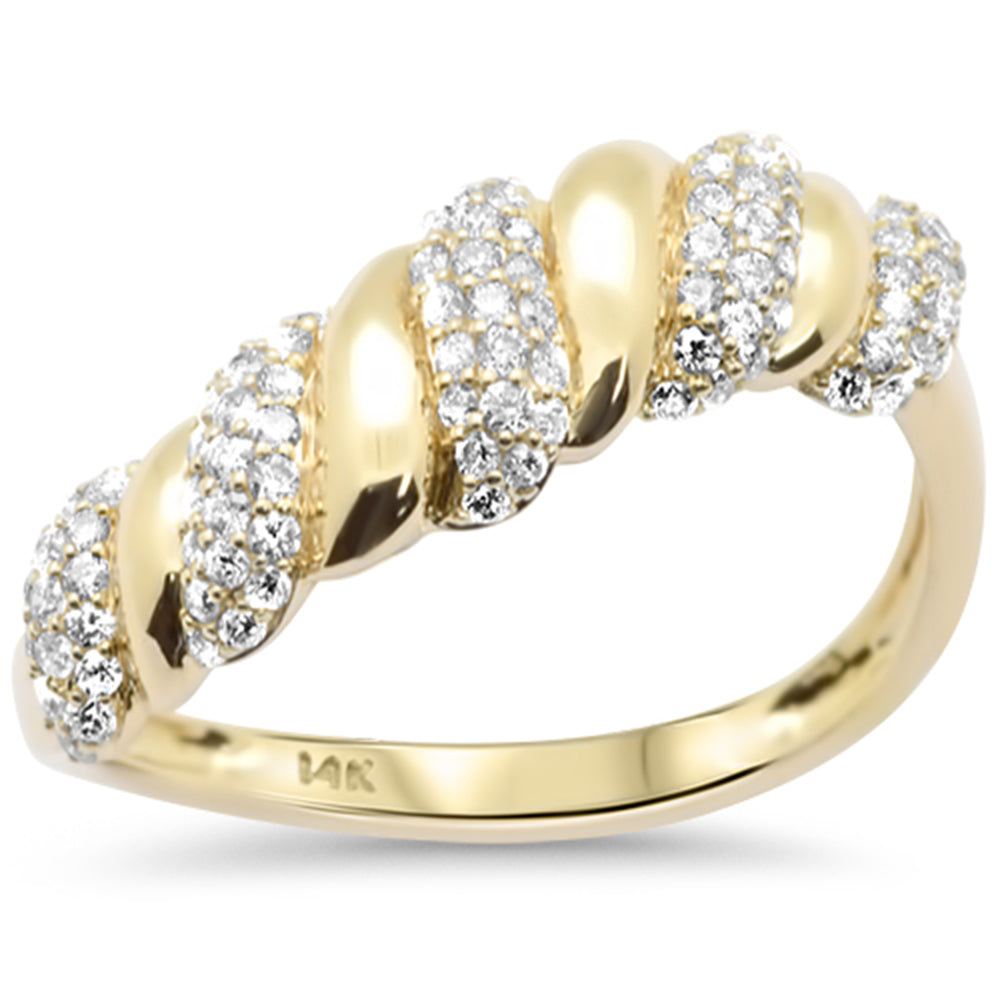 SPECIAL!.36ct G SI 14K Yellow Gold Diamond Dome Italian Design Ring Band Size 6.5
