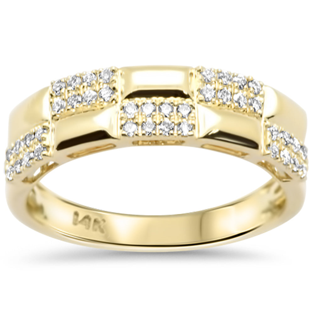SPECIAL!.24ct G SI 14K Yellow Gold Diamond Studded Band Ring Size 6.5