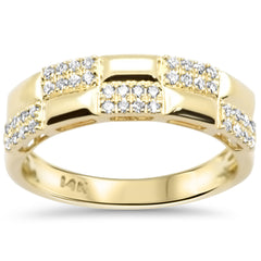 SPECIAL!.24ct G SI 14K Yellow Gold Diamond Studded Band Ring Size 6.5