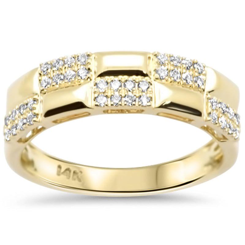 SPECIAL!.24ct G SI 14K Yellow Gold Diamond Studded Band Ring Size 6.5