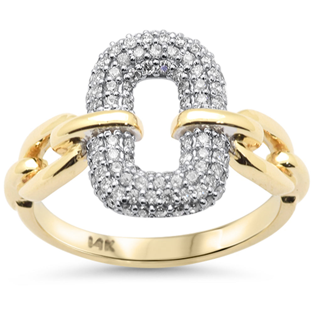 SPECIAL!.43ct G SI 14K Yellow Gold Chain Link Style Diamond Ring Size 6.5