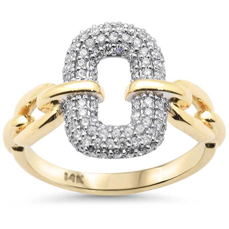 SPECIAL!.43ct G SI 14K Yellow Gold Chain Link Style Diamond Ring Size 6.5