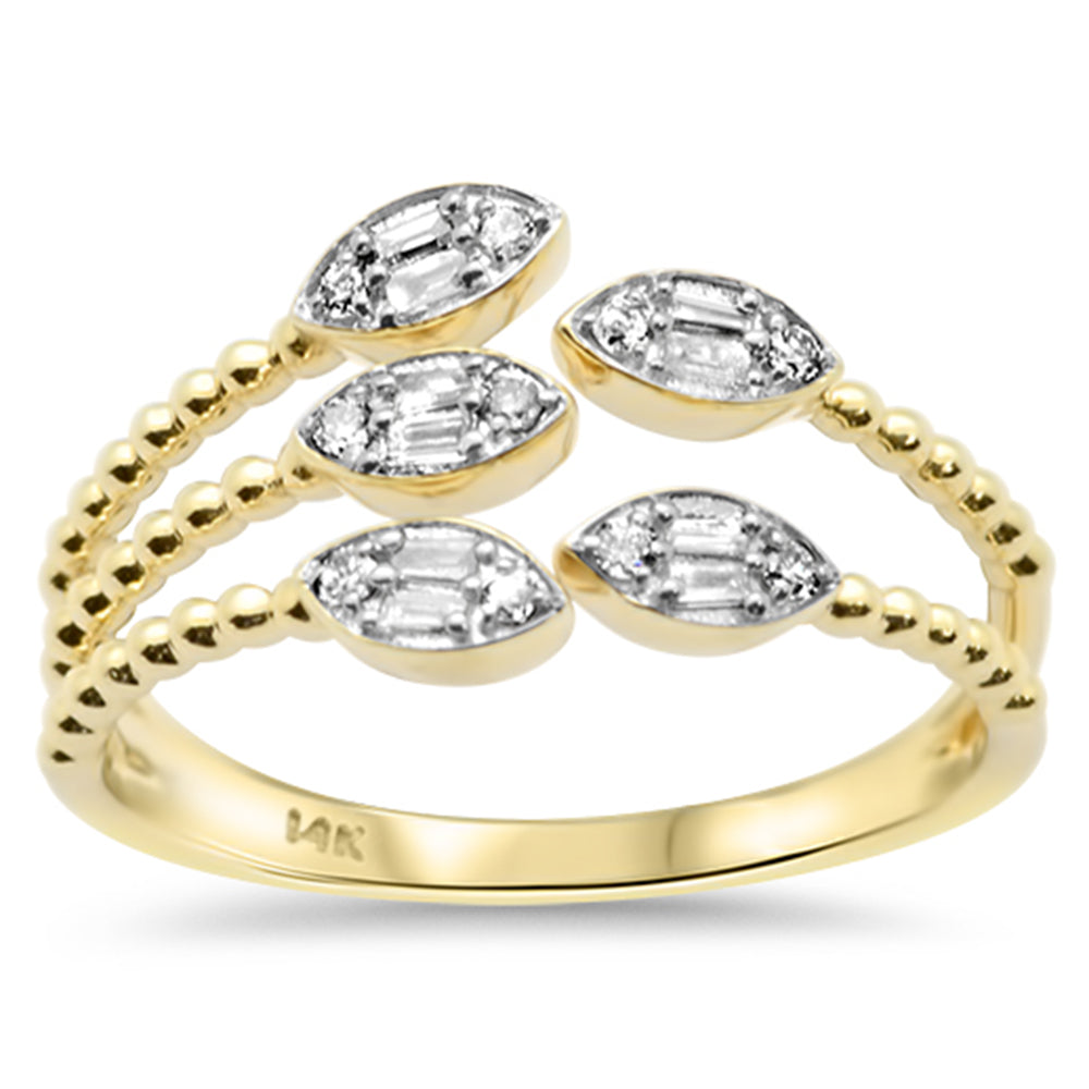 SPECIAL!.14ct G SI 14K Yellow Gold Wrap Around Style Round Diamond Band Ring Size 6.5