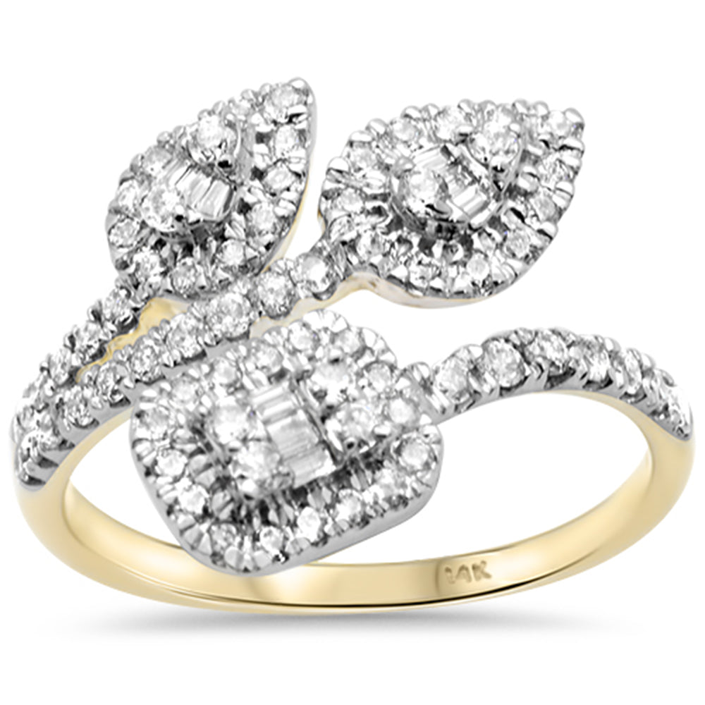 SPECIAL!.59ct G SI 14K Yellow Gold Round & Baguette Diamond Ring Size 6.5