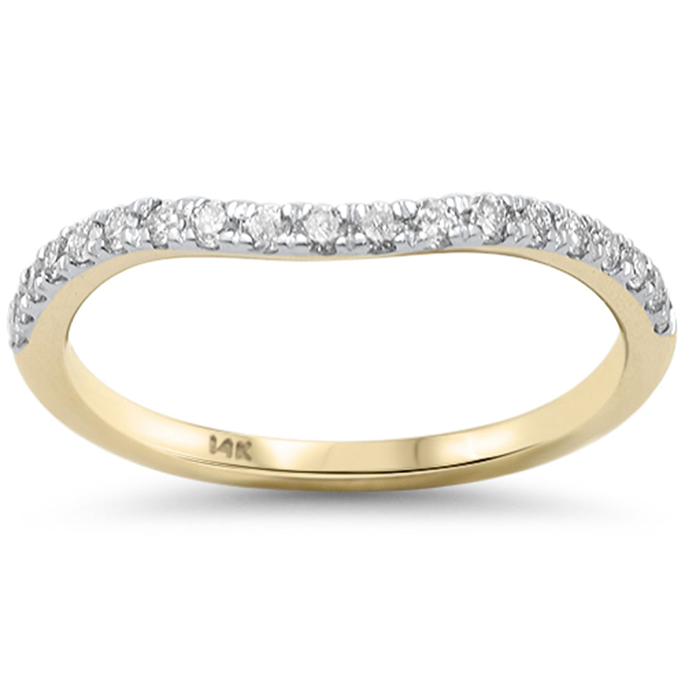 .26ct G SI 14K Yellow Gold Round Diamond Curved Wedding Band Ring Size 6.5