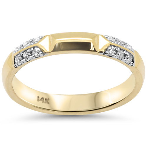 SPECIAL!.13ct G SI 14K Yellow Gold Spike Edge Diamond Band Ring Size 6.5