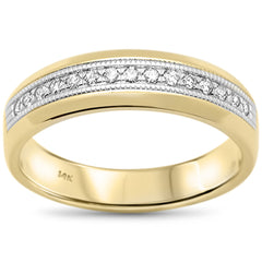 SPECIAL! .26ct G SI 14K Yellow Gold Men's Round Diamond Wedding Band Ring Size 10