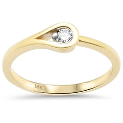 SPECIAL! .11ct G SI 14K Yellow Gold Round Diamond Promise Band Ring Size 6.5