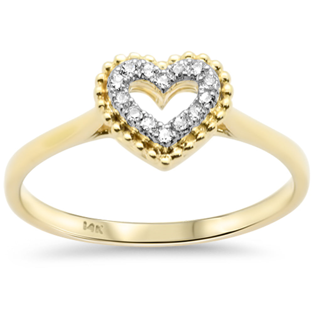 SPECIAL! .07ct G SI 14K Yellow Gold Heart Shaped Diamond Ring Size 6.5