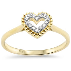 SPECIAL! .07ct G SI 14K Yellow Gold Heart Shaped Diamond Ring Size 6.5