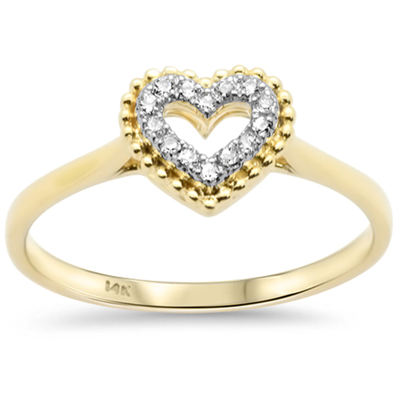 SPECIAL! .07ct G SI 14K Yellow Gold Heart Shaped Diamond Ring Size 6.5