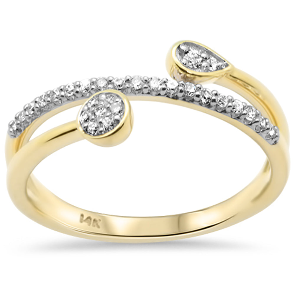 SPECIAL! .16ct G SI 14K Yellow Gold Wrap Around Open Style Diamond Band Ring Size 6.5