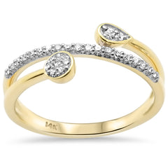 SPECIAL! .16ct G SI 14K Yellow Gold Wrap Around Open Style Diamond Band Ring Size 6.5