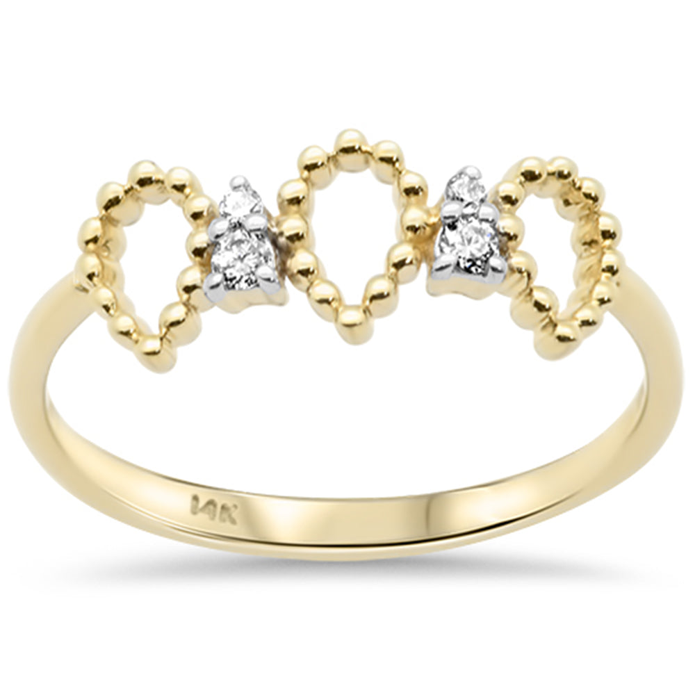 .07ct G SI 14K Yellow Gold Pear Shaped Diamond Band Ring Size 6.5