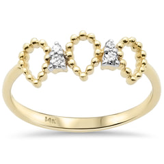 .07ct G SI 14K Yellow Gold Pear Shaped Diamond Band Ring Size 6.5