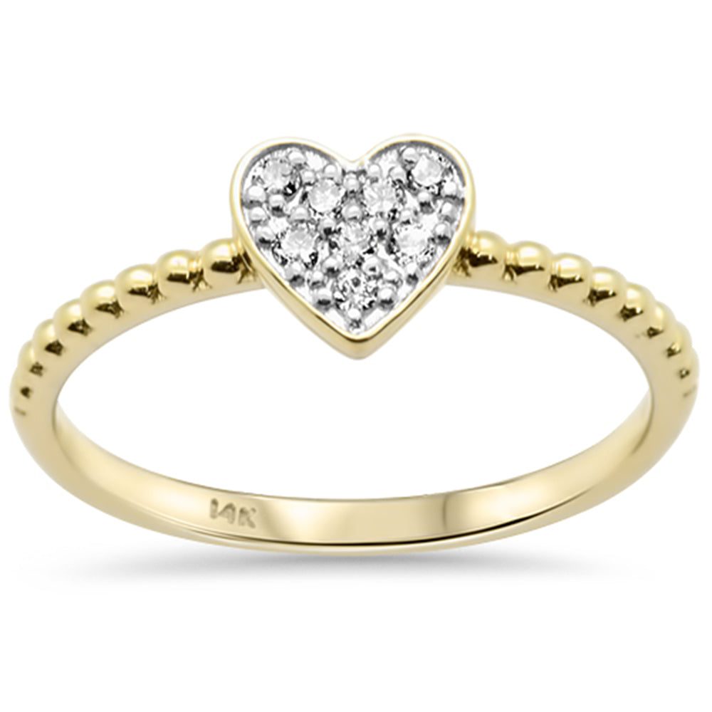 SPECIAL! .11ct G SI 14K Yellow Gold Round Diamond Heart Motif Band Ring Size 6.5