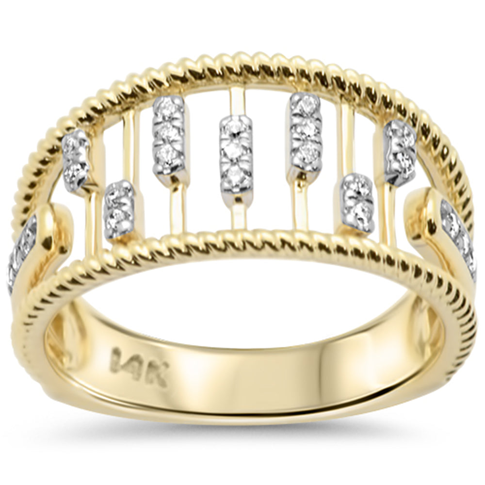 SPECIAL!.13ct G SI 14K Yellow Gold Modern Round Diamond Band Ring Size 6.5