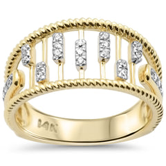 SPECIAL!.13ct G SI 14K Yellow Gold Modern Round Diamond Band Ring Size 6.5
