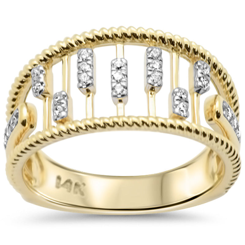 SPECIAL!.13ct G SI 14K Yellow Gold Modern Round Diamond Band Ring Size 6.5