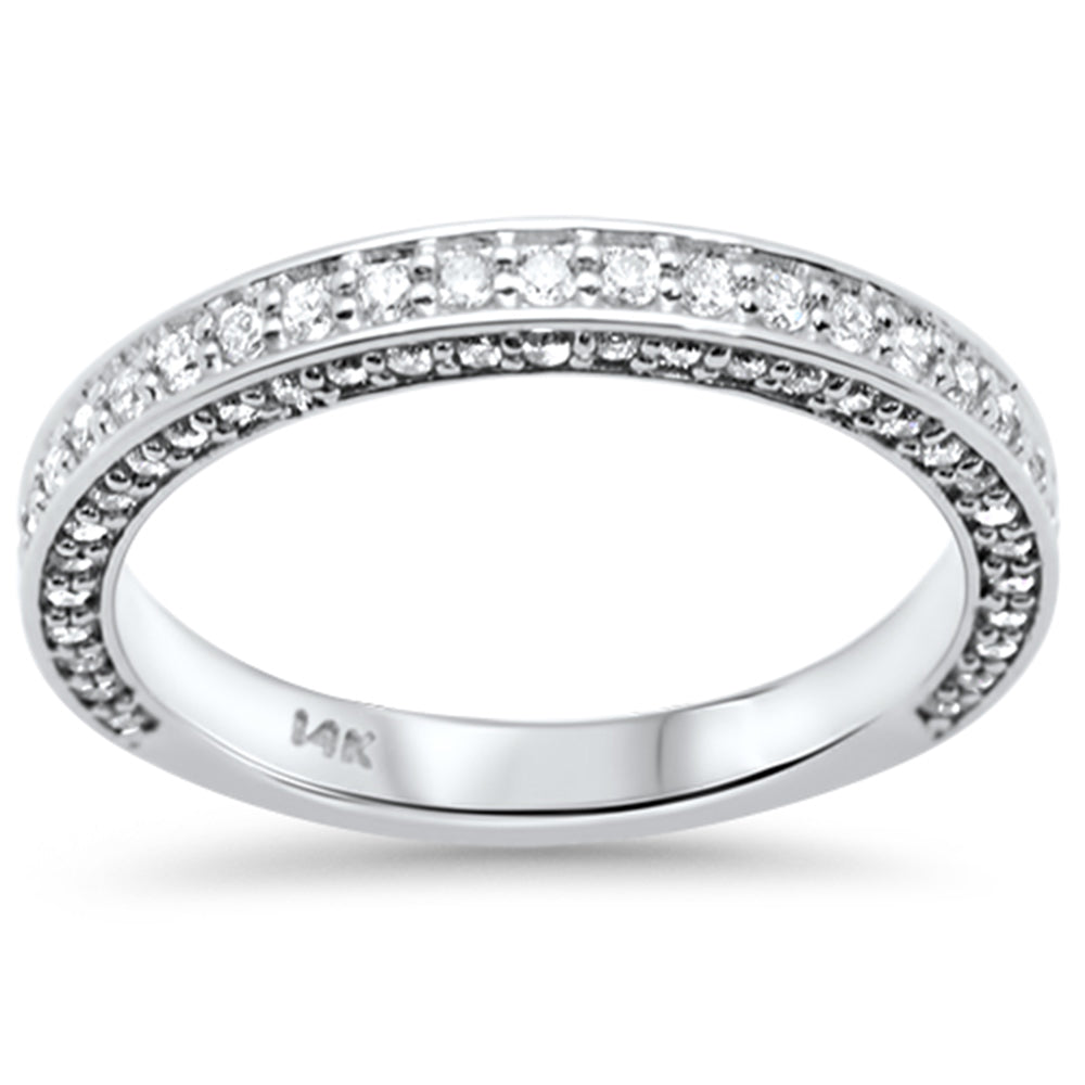 SPECIAL!.60ct G SI 14K White Gold Round Diamond Wedding Band Ring Size 6.5