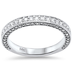 SPECIAL!.60ct G SI 14K White Gold Round Diamond Wedding Band Ring Size 6.5