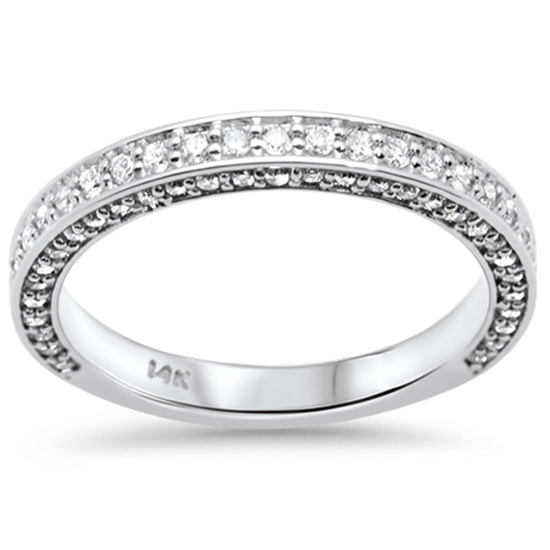 SPECIAL!.60ct G SI 14K White Gold Round Diamond Wedding Band Ring Size 6.5