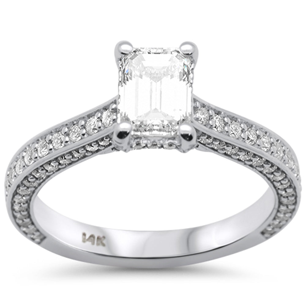 SPECIAL!1.80ct G SI 14K White Gold Emerald Cut Diamond Engagement Solitaire Ring Size 6.5