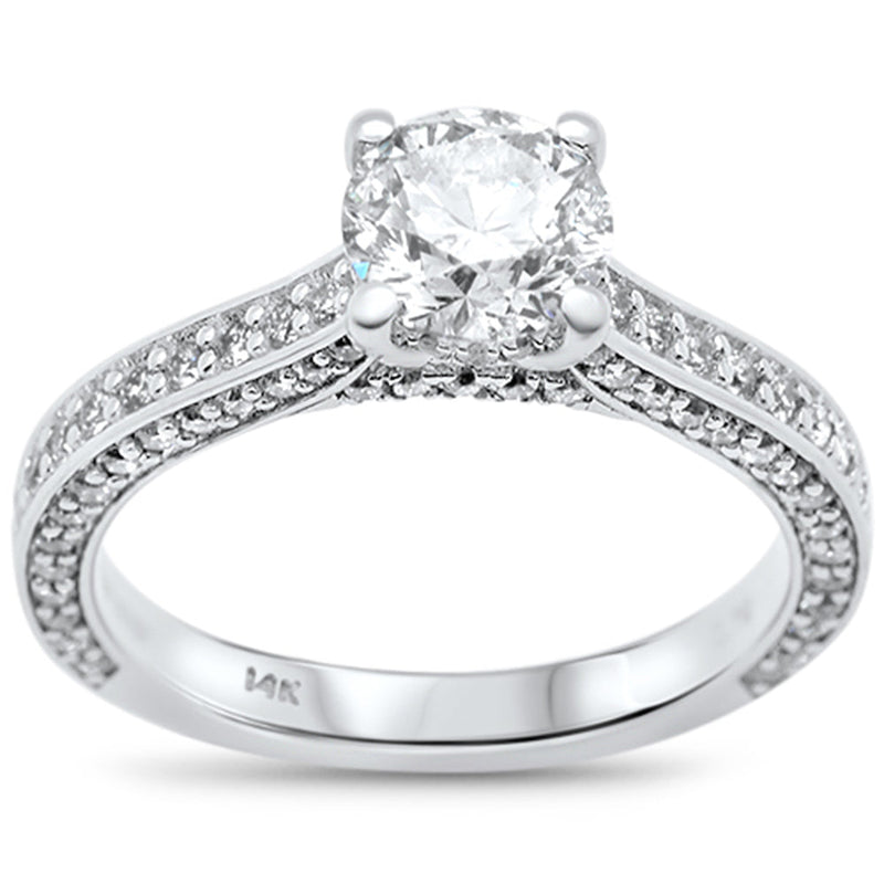 SPECIAL! 1.87ct G SI 14K White Gold Round Diamond Solitaire Engagement Ring Size 6.5
