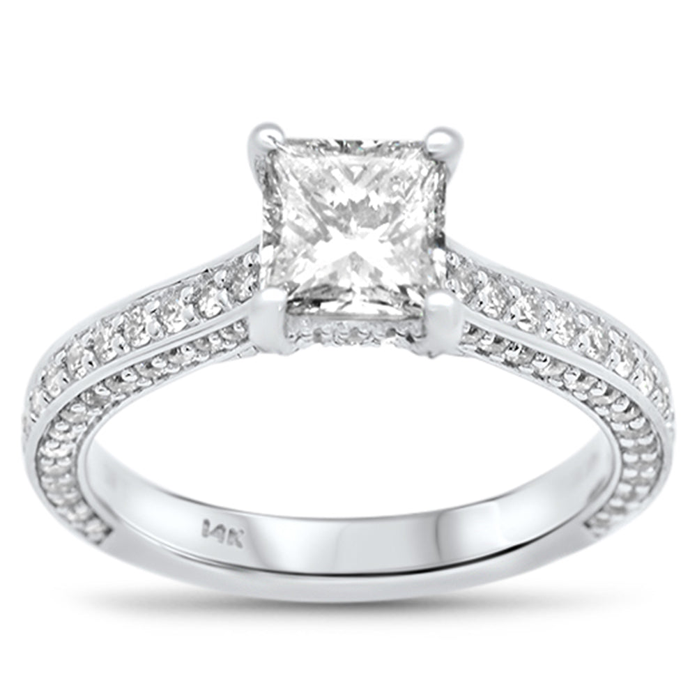 SPECIAL!1.87ct G SI 14K White Gold Princess Cut Diamond Engagement Ring Size 6.5
