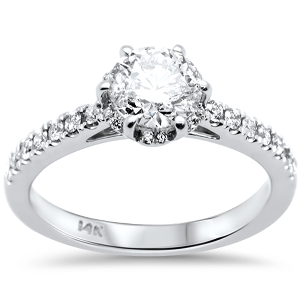 SPECIAL!1.26ct G SI 14K White Gold Round Diamond Solitaire Engagement Ring Size 6.5