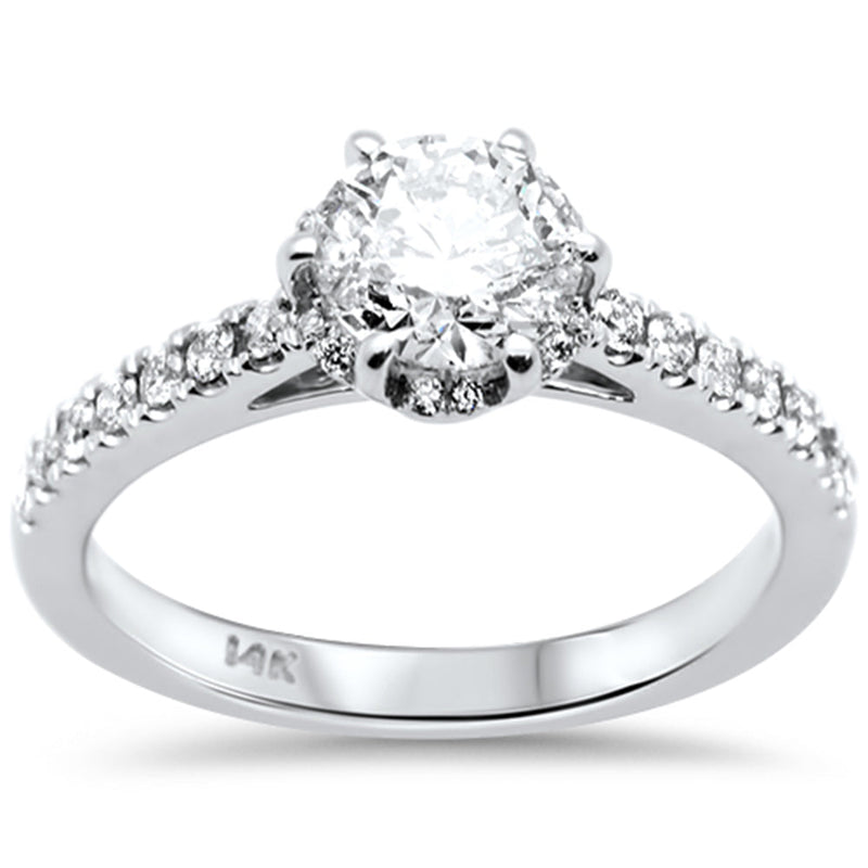 SPECIAL!1.26ct G SI 14K White Gold Round Diamond Solitaire Engagement Ring Size 6.5