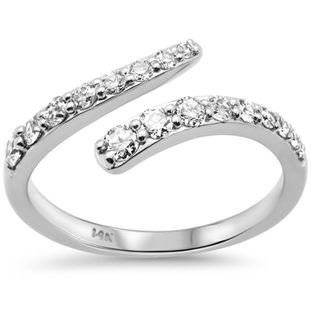 SPECIAL! .50ct G SI 14K White Gold Round Diamond Open Ring Band Size 6.5