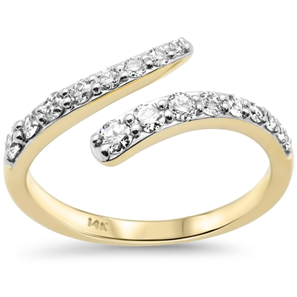 SPECIAL! .47ct G SI 14K Yellow Gold Round Diamond Open Ring Band Size 6.5