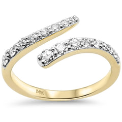 SPECIAL! .47ct G SI 14K Yellow Gold Round Diamond Open Ring Band Size 6.5