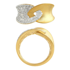 SPECIAL! .96ct G SI 14K Yellow Gold Modern Brushed Finish Diamond Ring Band Size 6.5