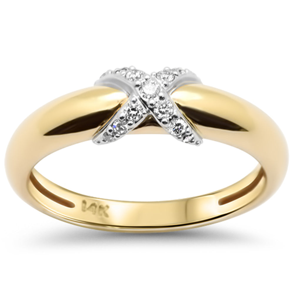 SPECIAL! .12ct G SI 14K Yellow Gold Modern Design Diamond Ring Band Size 6.5