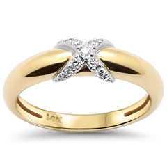 SPECIAL! .12ct G SI 14K Yellow Gold Modern Design Diamond Ring Band Size 6.5